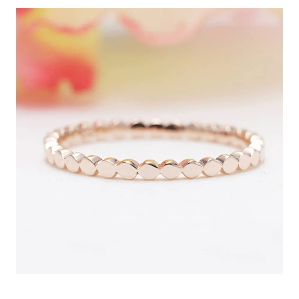 Dainty 14k Gold Beehive Band Ring - Picture 3 of 14